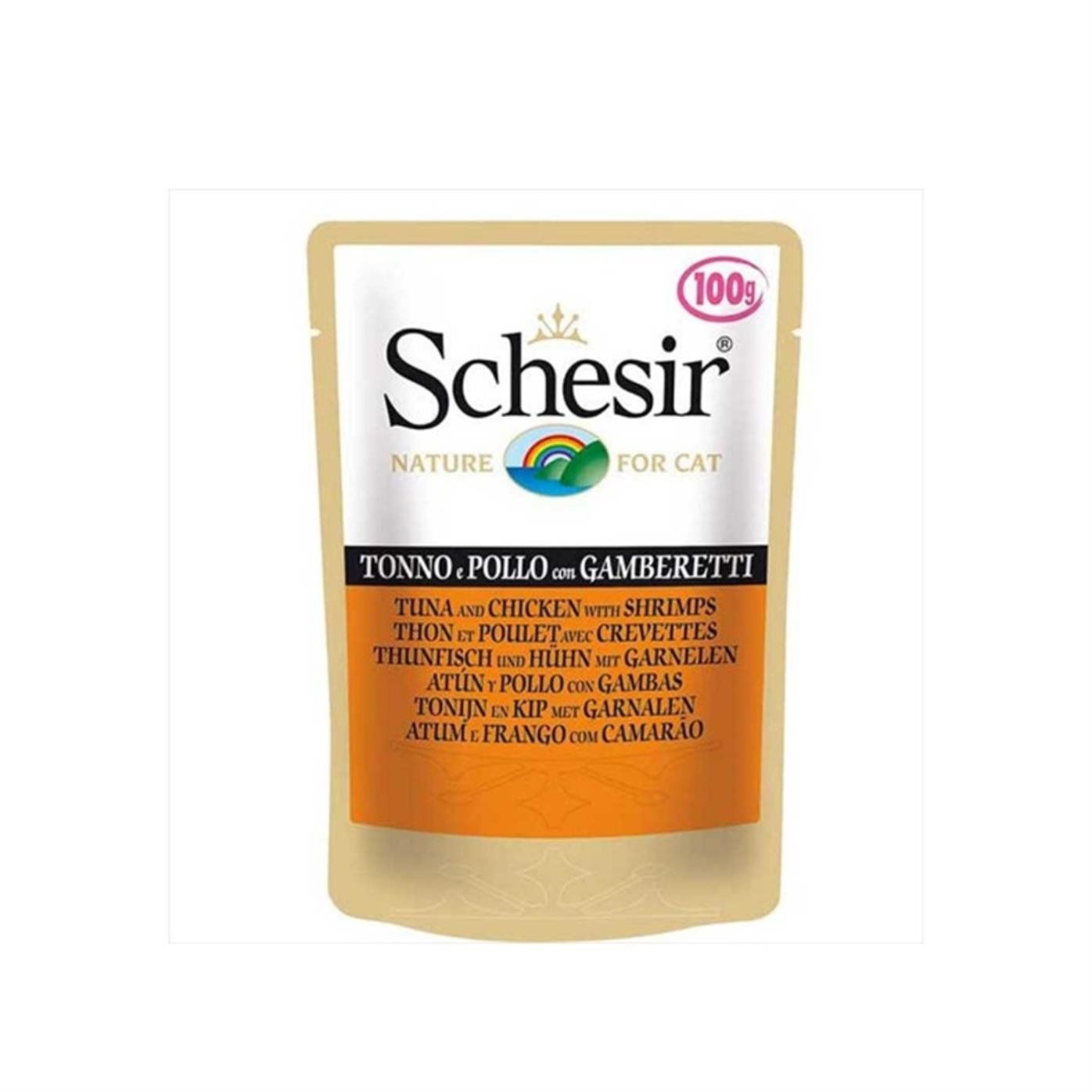 Schesir Jelly Ton Balıklı Tavuk Ve Karidesli Kedi Yaş Maması 85gr