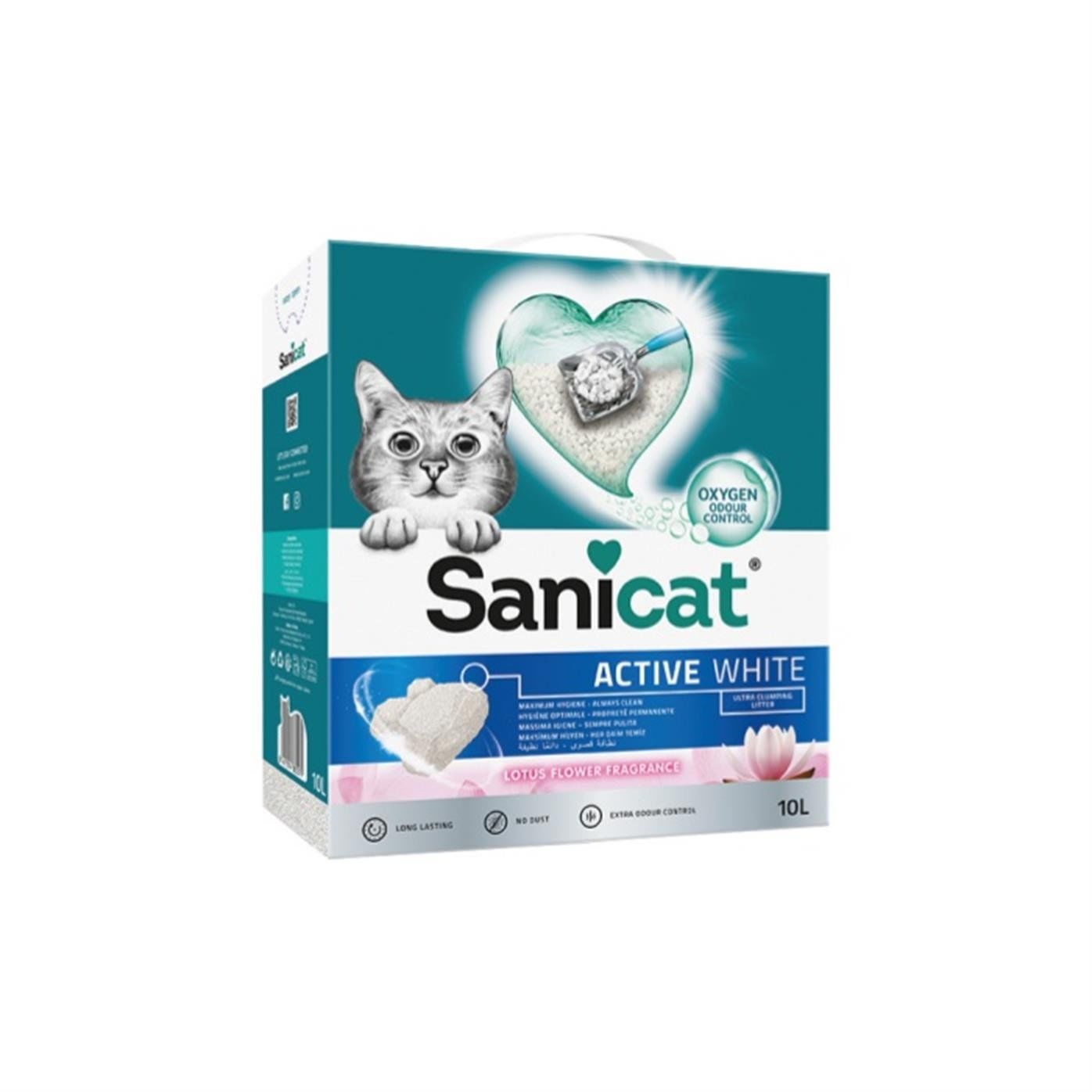 Sanicat Active White Lots Flower Kedi Kumu 10L