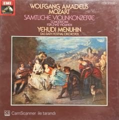 Wolfgang Amadeus Mozart Yehudi Menuhin Das Bath Festival Orchester Samtliche Violinkonzerte 4 LP Klasik Box Set Plak