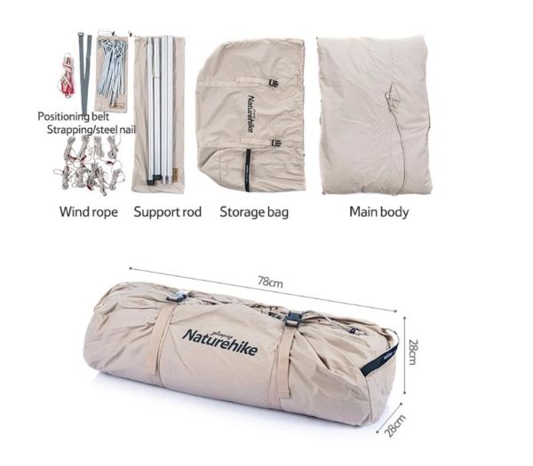 Naturehike Profound 9.6 Carpa Glamping Aile Çadırı | Cotton Pyramid Kanvas |