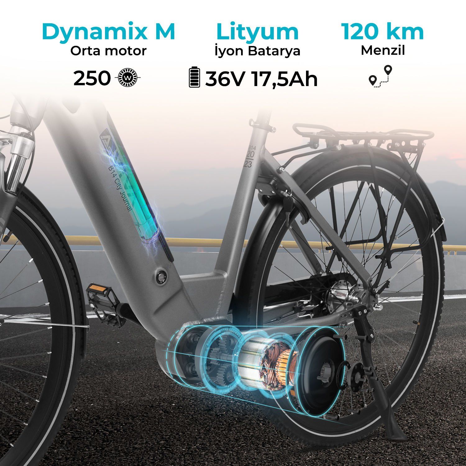 AsVIVA B14 27,5'' Hollanda T - Elektrikli Bisiklet – Orta Motorlu E-Bike