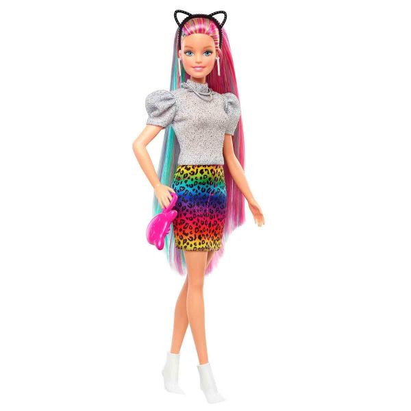 Barbie Leopar Desenli Saçlar