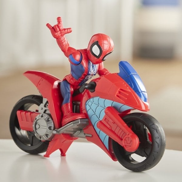 Marvel Super Hero Adventures - Spider-Man Mega Mini Figür ve Motosikleti