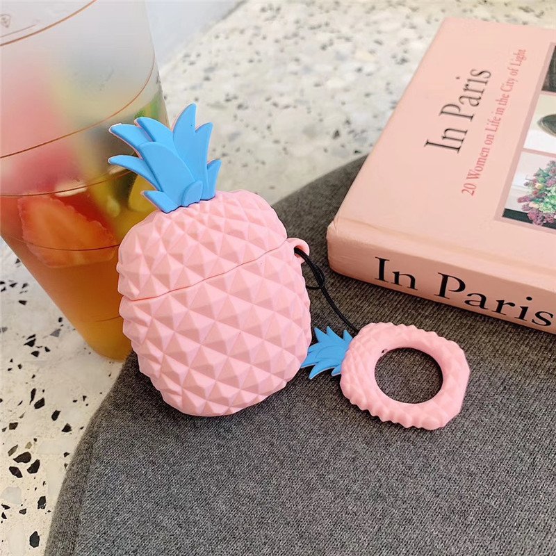 Ananas Pembe Silikon AirPods Kılıf