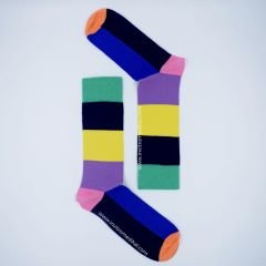 Renkli Şerit Desenli Çorap