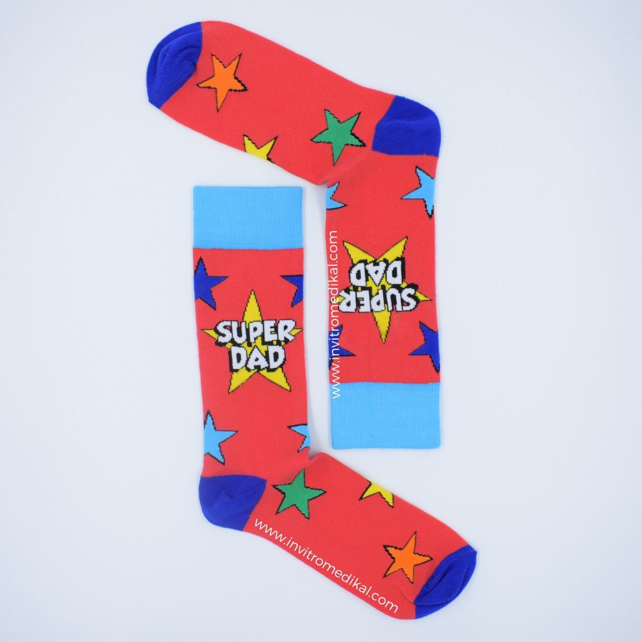 Super Dad Desenli Renkli Çorap