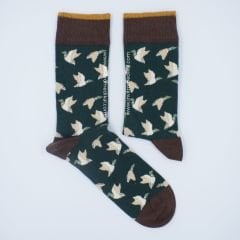 Ördek Desenli Yeşil Renkli Çorap