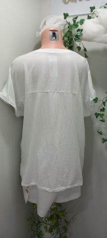 Beyaz İtalyan Önü Gonca Çiçekli  Cotton Kumaş Bluz