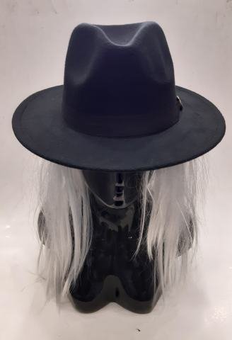 Siyah  Kaşmir Kumaş  Kovboy Modeli Kalıp Şapka
