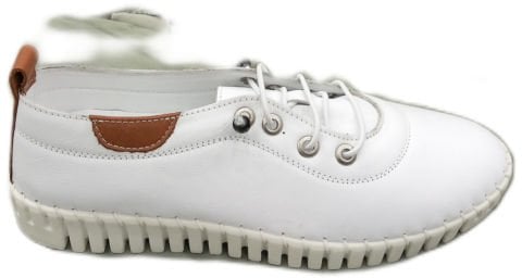 Beyaz  Hakiki Deri Ortopedi Taban Sneakers