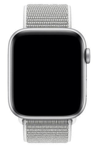 Apple Watch Uyumlu Hasır Örgü Kordon Gri Beyaz