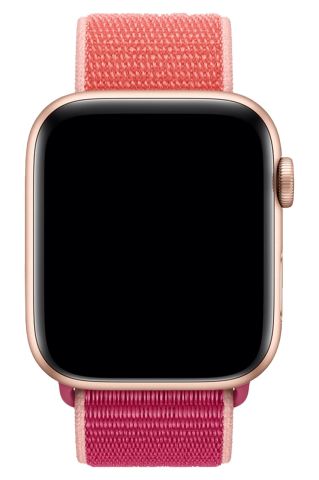Apple Watch Uyumlu Hasır Örgü Kordon Nar Çiçeği