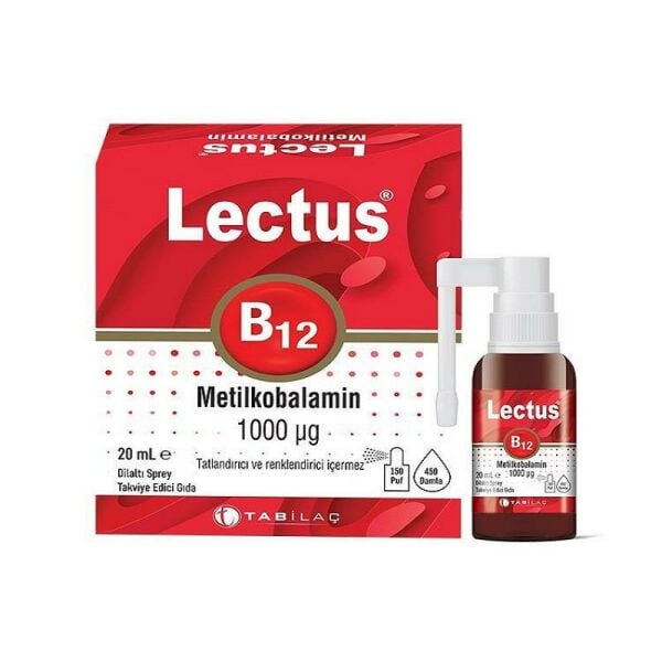 Lectus Metilkobalamin 1000 Mcg B12 Dilaltı Sprey 20 ml