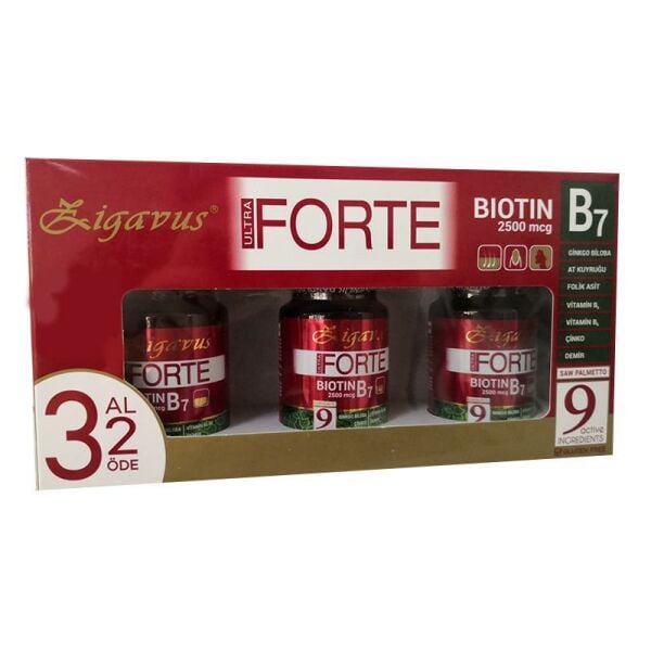 Zigavus Ultra Forte Biotin B7 2500mcg 30 Tablet | 3 Al 2 Öde