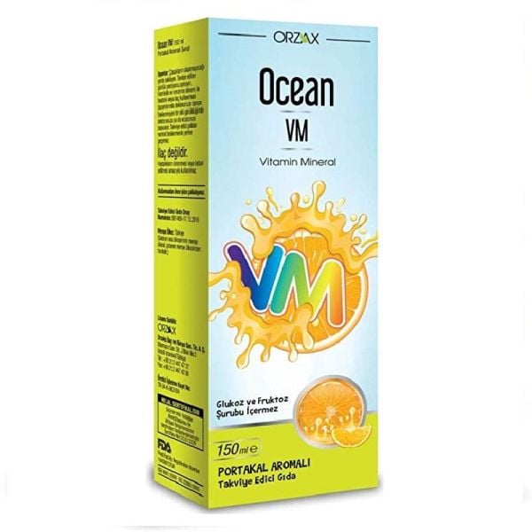 Orzax Ocean Vm Portakal Aromalı Şurup 150 ml