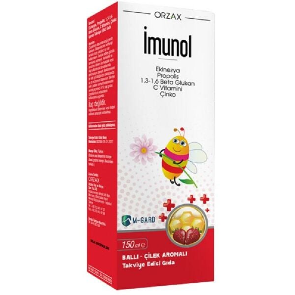 Orzax Imunol Ballı Çilek Aromalı 150 ml Şurup