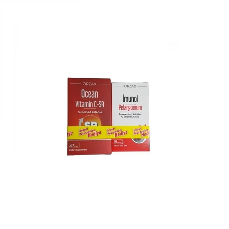 Orzax Ocean Vitamin C Sr 500 Mg 30 Tablet+İmunol Pelargonium 15 Kapsül