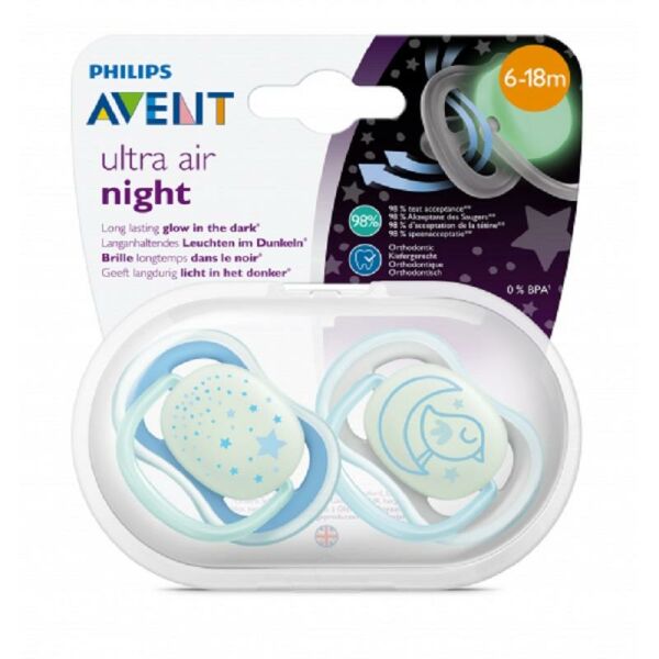 Philips Avent Ultra Air Night 2'li Silikon Emzik 6-18 Ay