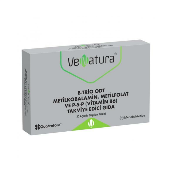 Venatura B-Trio Odt Metilkobalamin,Metilfolat ve P-5-P 30 Ağızda Dağılan Tablet