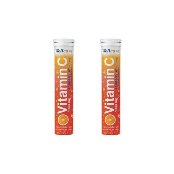 Wellcare Vitamin C + Selenyum 15 Efervesan Tablet 2'li Set