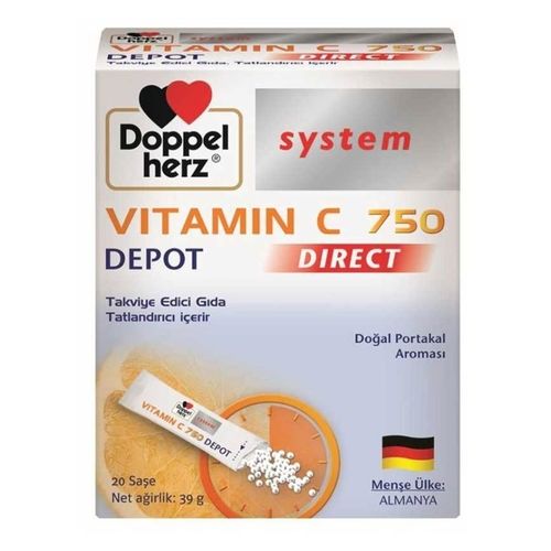 Doppel Herz System Vitamin C ve Çinko İçeren Takviye Edici Gıda 20 Saşe