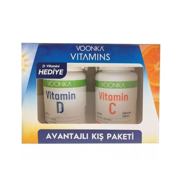 Voonka Vitamin C 62 Çiğneme Tableti Ve Voonka Vitamin D 102 Yumuşak Kapsül