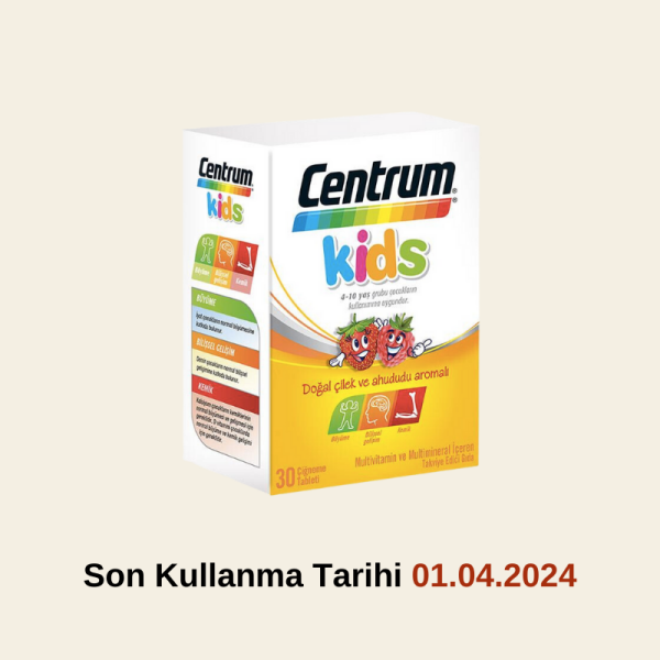 Centrum Kids Multivitamin ve Multimineral İçeren Takviye Edici Gıda 30 Çiğneme Tableti
