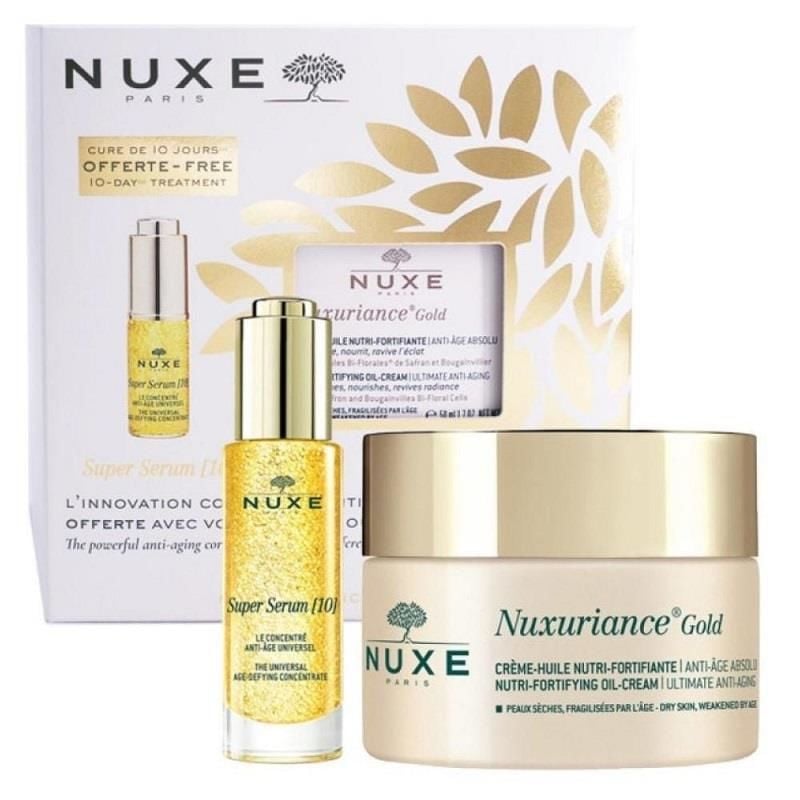 Nuxe Nuxuriance Gold Nutri-Fortifying Oil Cream 50ml + Super Serum 10ml Set