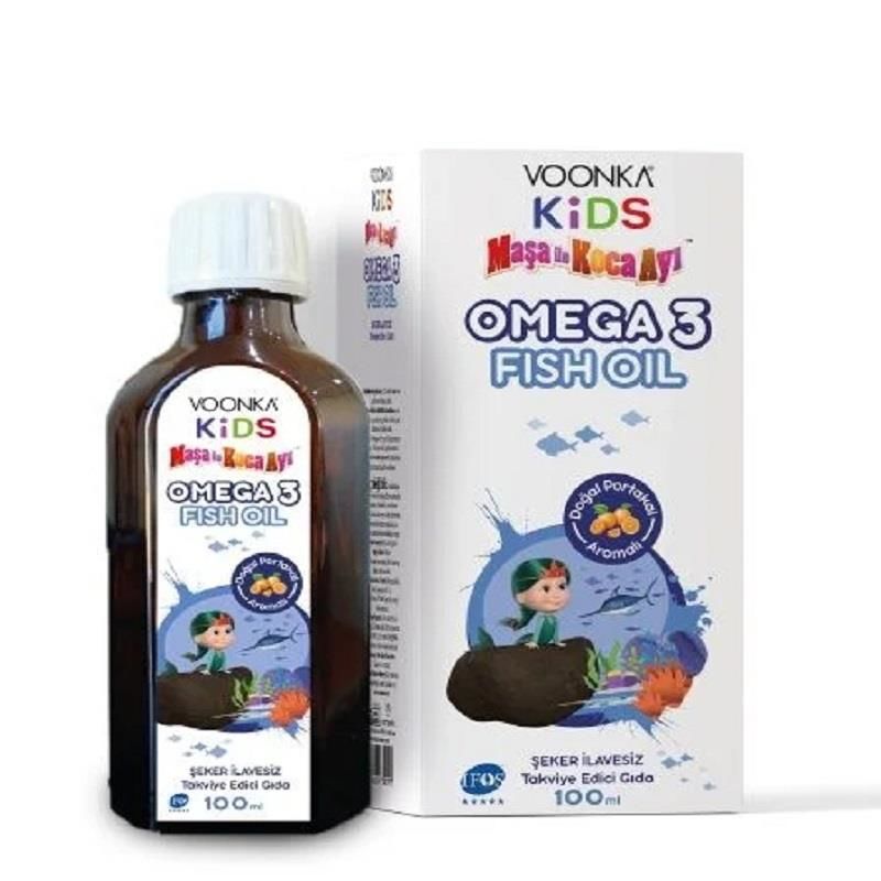 Voonka Kids Omega 3 Fish Oil Maşa ve Koca Ayı 100 ml