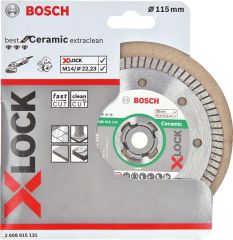 Bosch - X-LOCK - Best Serisi Seramik İçin, Extra Temiz Kesim Turbo Segman  Elmas Kesme Diski 115 mm