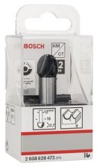 Bosch - Standard Seri Ahşap İçin Çift Oluklu, Sert Metal Dalma Yarımay Freze 12*16*54*8 mm