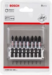 Bosch - Impact Control Serisi Vidalama Ucu 8'li PH1/PH2x3/PH3/PZ2x2/PZ3 *50mm