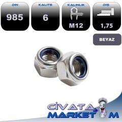 M12 FİBERLİ SOMUN GALV. DIN985 CL.6