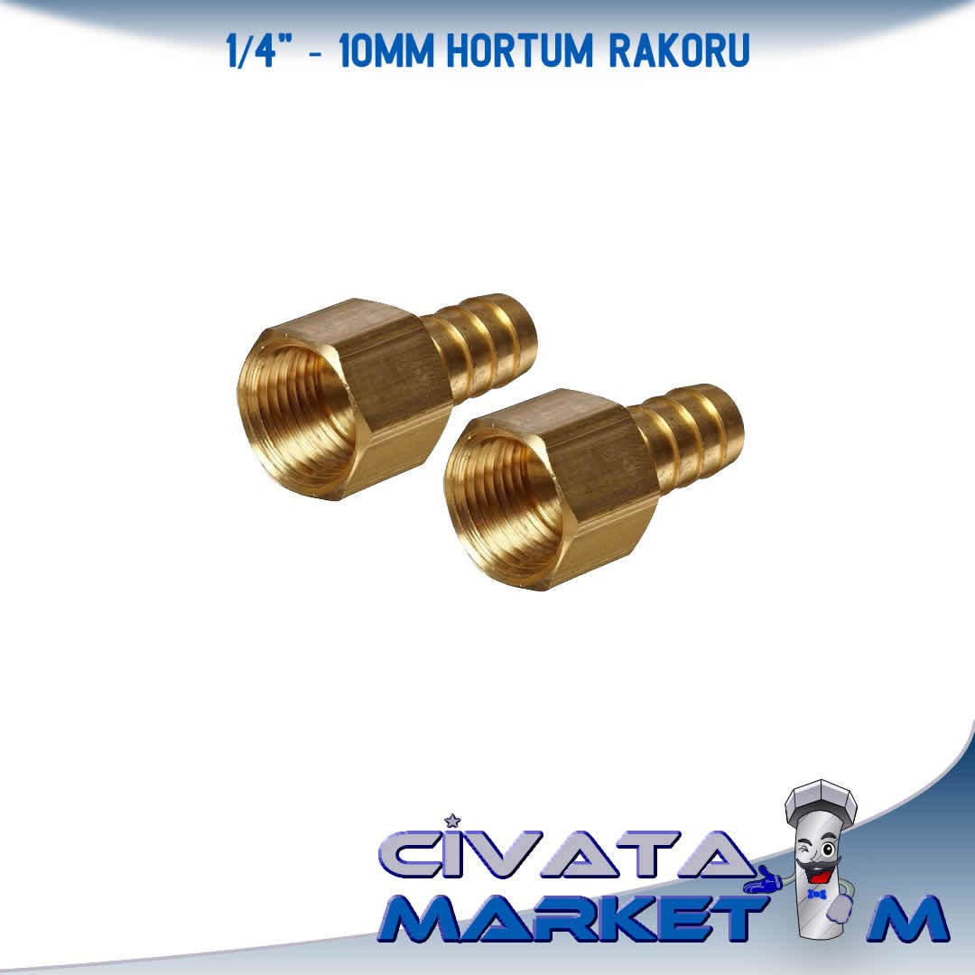 1/4 10MM  DİŞİ HORTUM REKORU (PİRİNÇ)