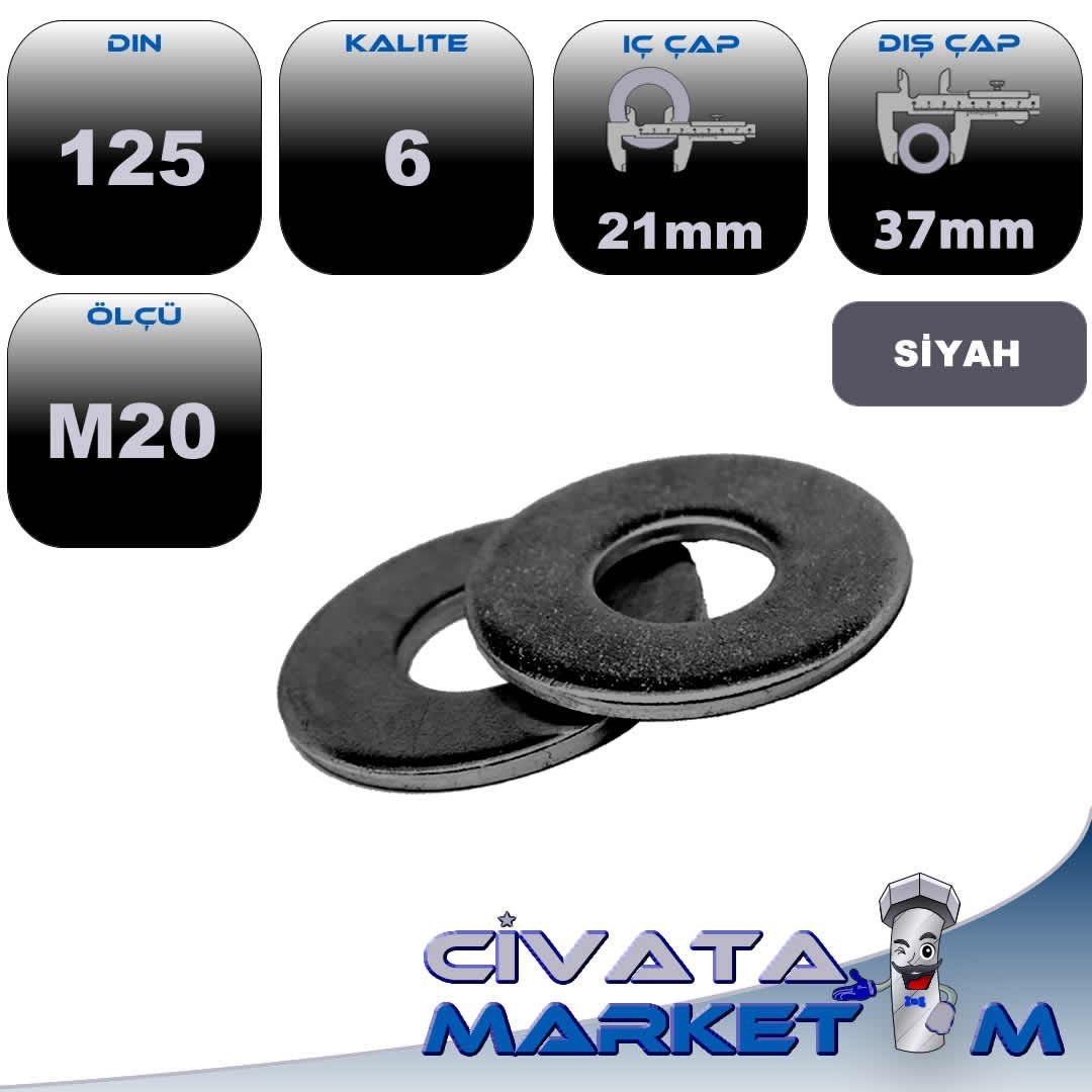 M20 PUL SİYAH DIN125