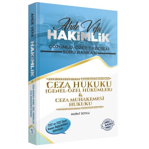Ahde Vefa Hakimlik Ceza Genel ve Özel Hükümler, CMH Soru Bankası Monopol Yayınları 2021