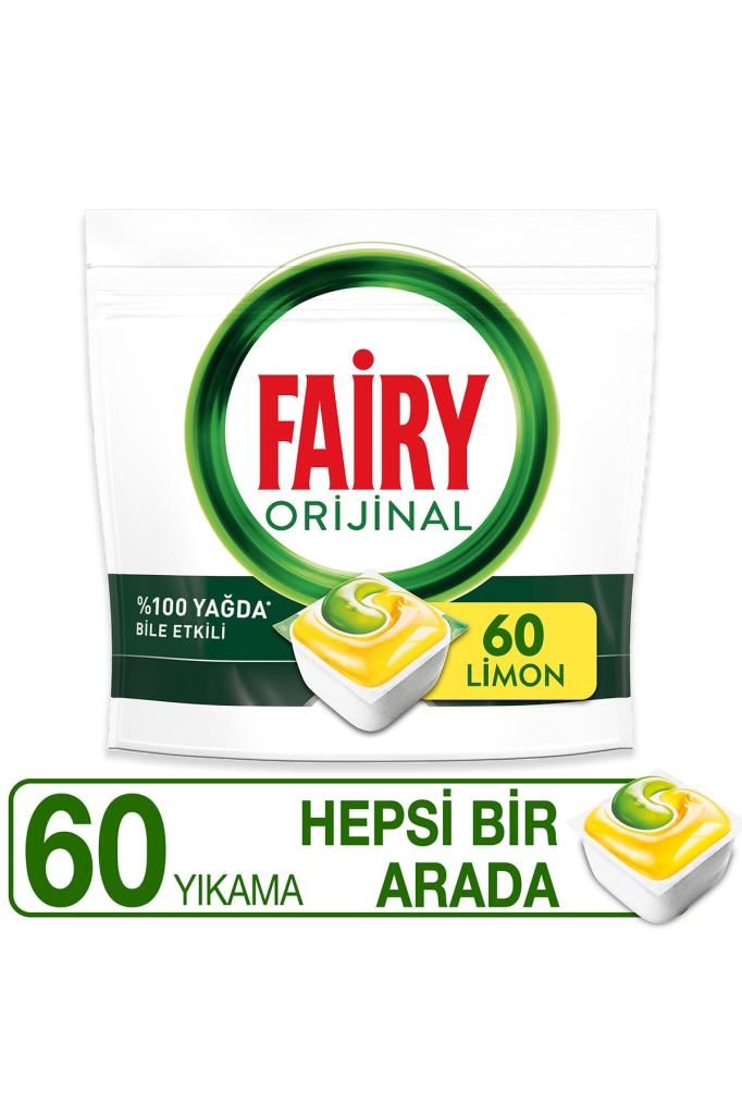 Hepsi Bir Arada 60 Yıkama Bulaşık Makinesi Deterjanı Tableti / Kapsülü Limon Kokulu