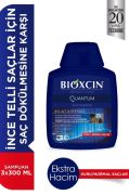 Bioxcin Quantum Kuru/Normal Saçlar için Saç Dökülmesini Önleyici Şampuan 3 x 300 ML