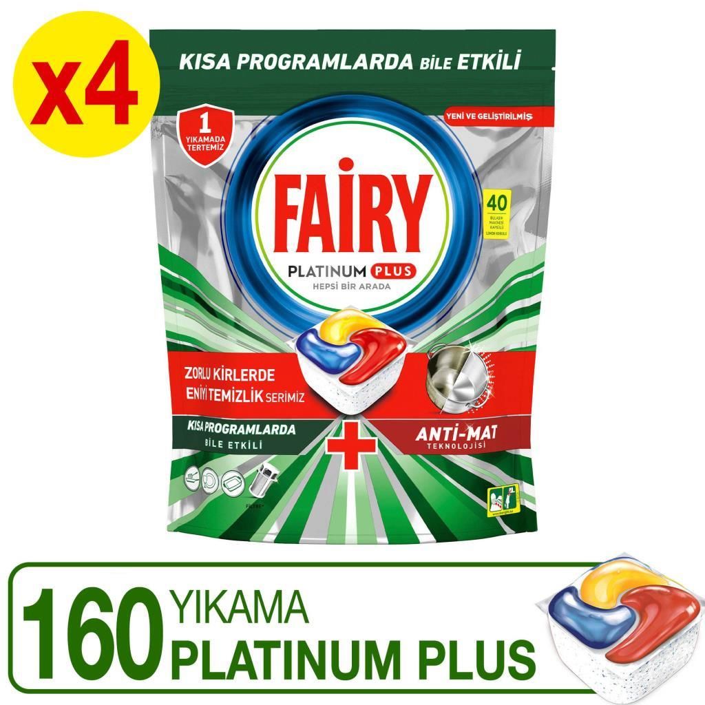 Fairy Platinum Plus Bulaşık Makinesi Deterjanı Tableti / Kapsülü 160 Yıkama