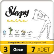 Sleepy Extra Ultra Ince Hijyenik Ped Gece 7 Adet Ped