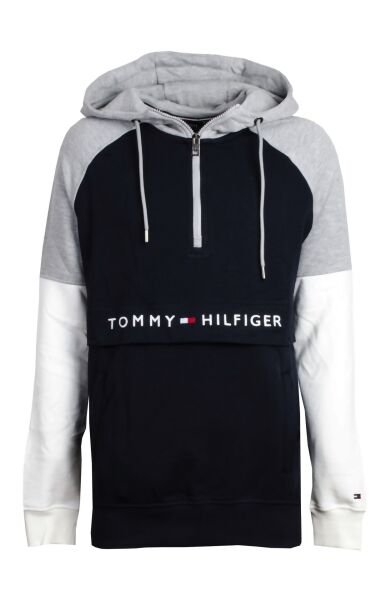 Tommy Hilfiger Erkek Sweatshirt Yandan Cepli Yarım Fermuarlı Kapşonlu Organik Pamuk//Regular Fit Erkek Sweatshirt Yandan Cepli Yarım Fermuarlı Kapşonlu Organik Pamuk