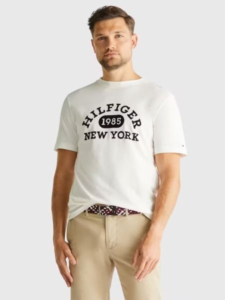 Tommy Hilfiger Monotype College Logo T-Shirt Organik Pamuk