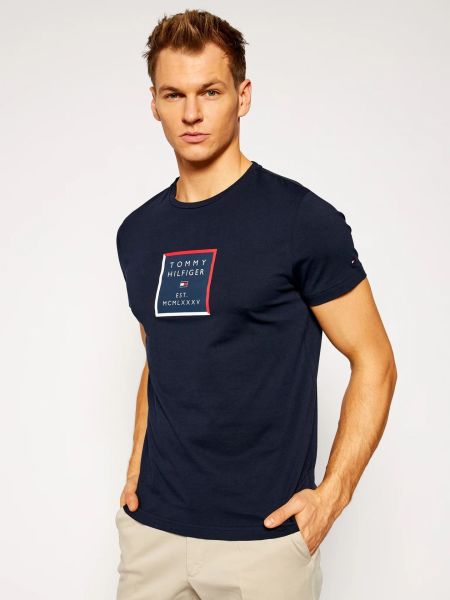 Tommy Hilfiger Box Print T-Shirt Regular Fit//Lacivert