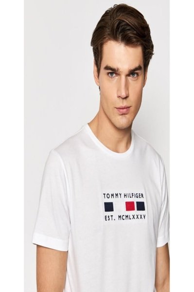 Tommy Hilfiger T-shirt Four Flags Bianco Regular Fit MW0MW20162