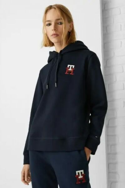 Tommy Hilfiger MONOGRAM HOODIE DESERT SKY BAYAN SWEATSHİT