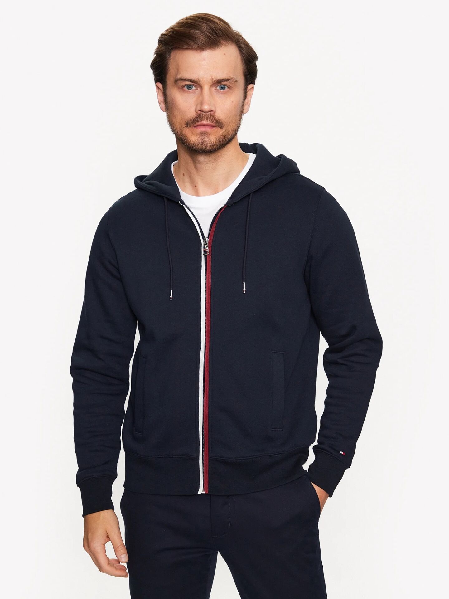 Tommy Hilfiger Erkek Fermuarlı Kapüşonlu Sweatshirt Regular Fit/SİYAH MW0MW31507