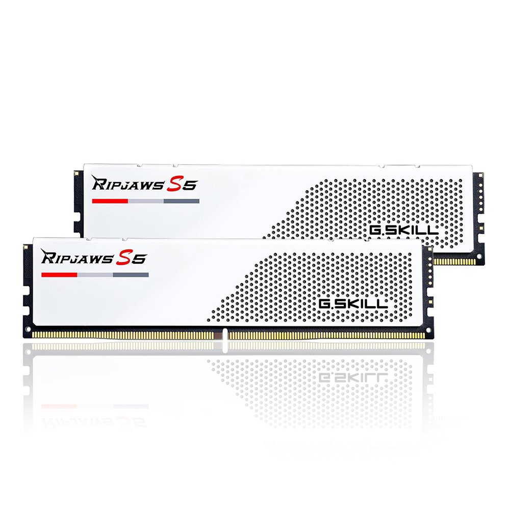 GSKILL Ripjaws S5 Beyaz DDR5-5600Mhz CL36 32GB (2X16GB) DUAL (36-36-36-76) 1.2V Bellek Kiti