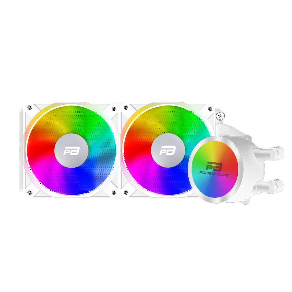 PowerBoost NOBLE 240 Rainbow Fanlı 240mm Intel 1700/AMD AM5 Serisi Uyumlu Beyaz Sıvı Soğutma Sistemi