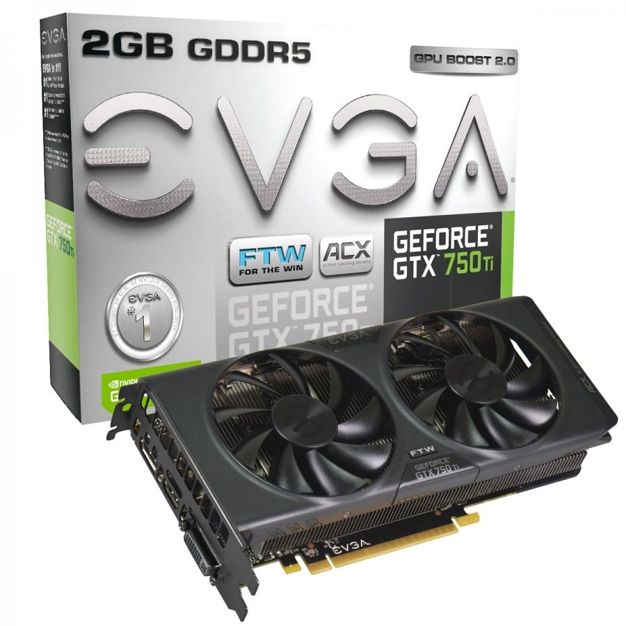 EVGA GTX750TI FTW ACX 2GB GDDR5 EVGA ACX Cooler 128 Bit EKRAN KARTI