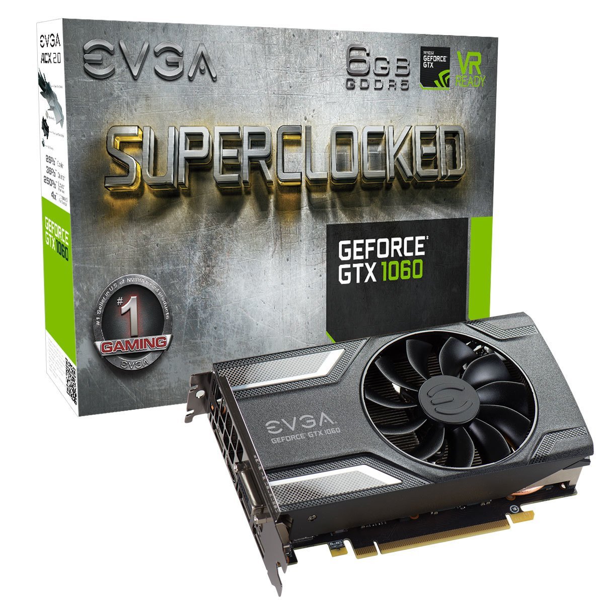 EVGA GTX 1060 6GB GDDR5 192 bit SuperClocked ACX 2.0 Nvidia Ekran Kartı